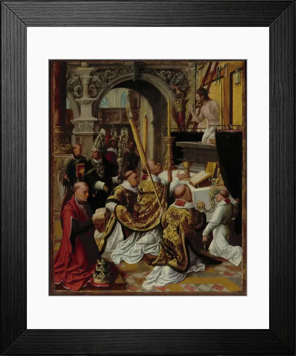 Framed Print : The Mass of Saint Gregory the Great, about 1510-1550. Creator: Adriaen Isenbrandt Framed Print : The Mass of Saint Gregory the Great, about 1510-1550. Creator: Adriaen Isenbrandt