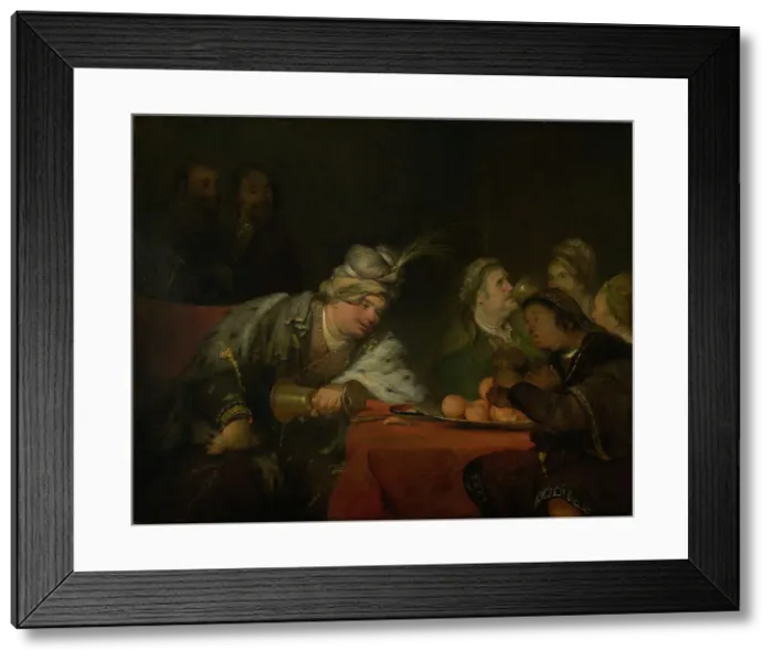 Framed Print : The Banquet of Ahasuerus, 1680s. Creator: Aert de Gelder Framed Print : The Banquet of Ahasuerus, 1680s. Creator: Aert de Gelder