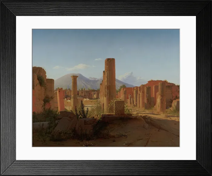 Framed Print : The Forum, Pompeii, with Vesuvius in the Distance, 1841. Creator: Christen Kobke Framed Print : The Forum, Pompeii, with Vesuvius in the Distance, 1841. Creator: Christen Kobke