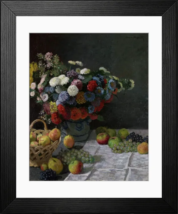 Framed Print : Still Life with Flowers and Fruit, 1869. Creator: Claude Monet Framed Print : Still Life with Flowers and Fruit, 1869. Creator: Claude Monet