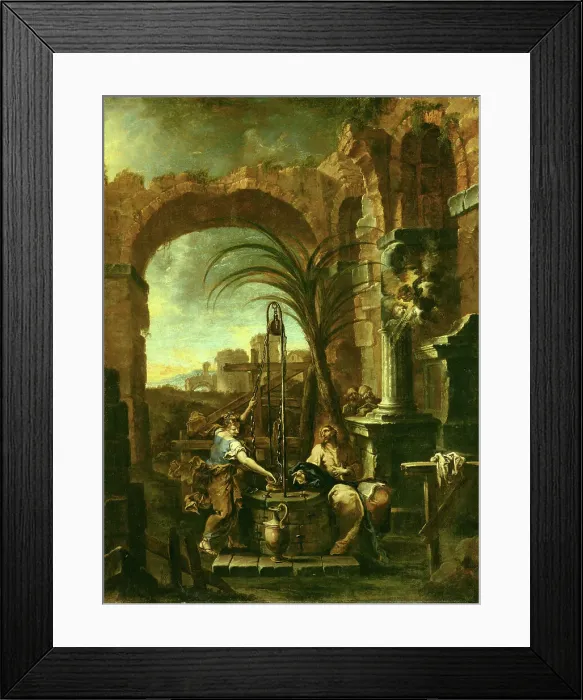 Framed Print : Christ and the Samaritan Woman, 1705-1710. Creator: Alessandro Magnasco Framed Print : Christ and the Samaritan Woman, 1705-1710. Creator: Alessandro Magnasco