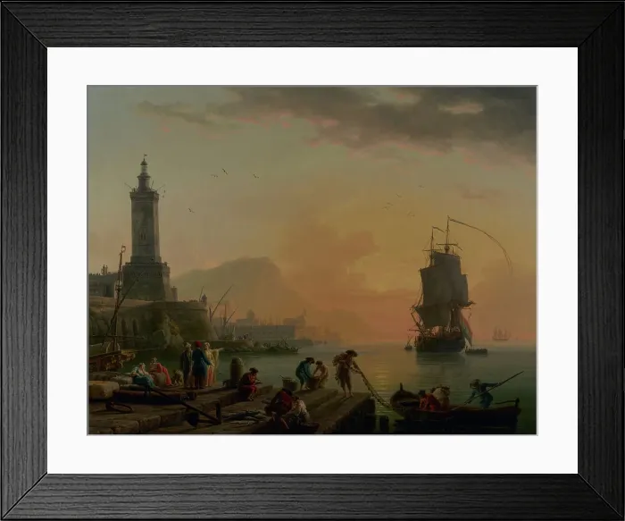 Framed Print : A Calm at a Mediterranean Port, 1770. Creator: Claude-Joseph Vernet Framed Print : A Calm at a Mediterranean Port, 1770. Creator: Claude-Joseph Vernet