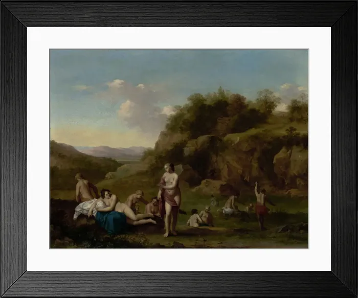 Framed Print : Landscape with Bathing Nudes, about 1640-1650. Creator: Cornelis van Poelenburgh Framed Print : Landscape with Bathing Nudes, about 1640-1650. Creator: Cornelis van Poelenburgh