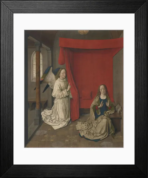Framed Print : The Annunciation, about 1450-1455. Creator: Dieric Bouts Framed Print : The Annunciation, about 1450-1455. Creator: Dieric Bouts