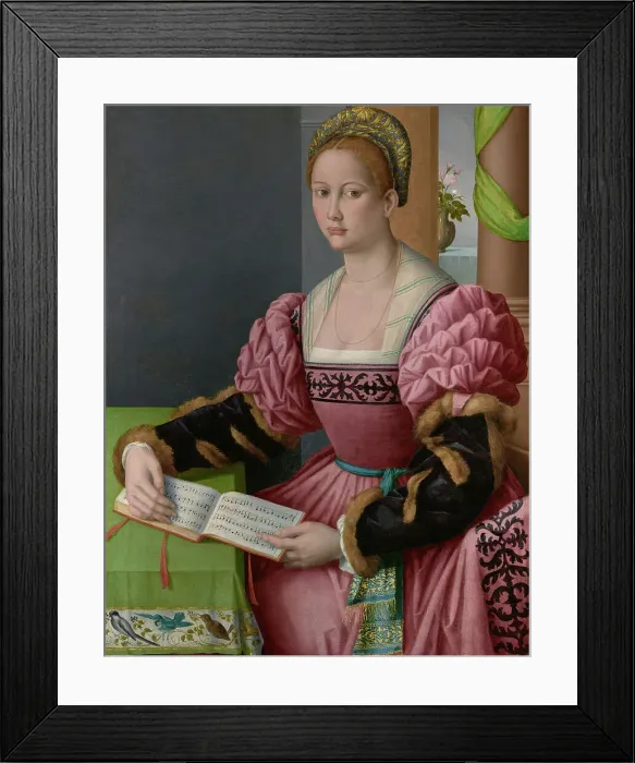Framed Print : Portrait of a Woman with a Book of Music, about 1540-1545. Creator: Bacchiacca Framed Print : Portrait of a Woman with a Book of Music, about 1540-1545. Creator: Bacchiacca