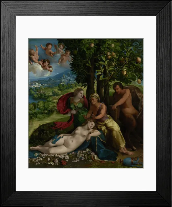 Framed Print : Mythological Scene, about 1524. Creator: Dosso Dossi Framed Print : Mythological Scene, about 1524. Creator: Dosso Dossi