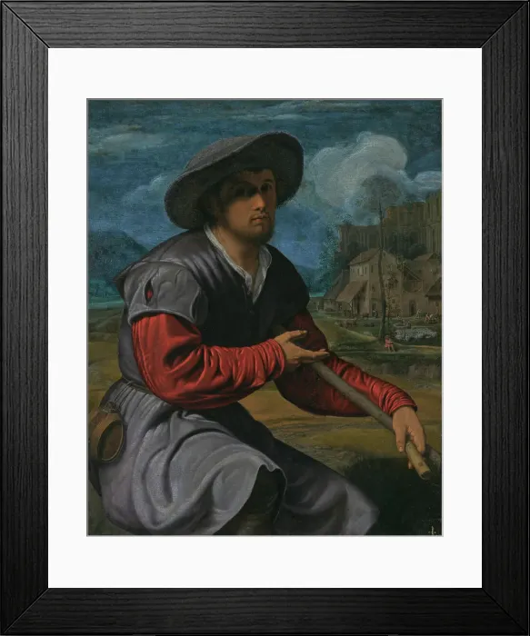 Framed Print : Shepherd with a Flute, about 1525. Creator: Giovanni Girolamo Savoldo Framed Print : Shepherd with a Flute, about 1525. Creator: Giovanni Girolamo Savoldo