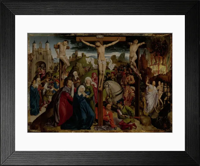 Framed Print : The Crucifixion, before 1450. Creator: Dreux Bude Master Framed Print : The Crucifixion, before 1450. Creator: Dreux Bude Master