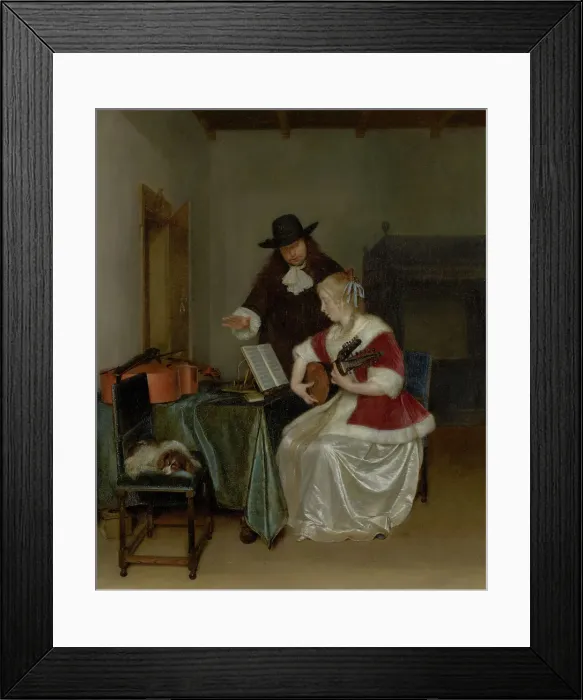 Framed Print : The Music Lesson, about 1668. Creator: Gerard Terborch II Framed Print : The Music Lesson, about 1668. Creator: Gerard Terborch II