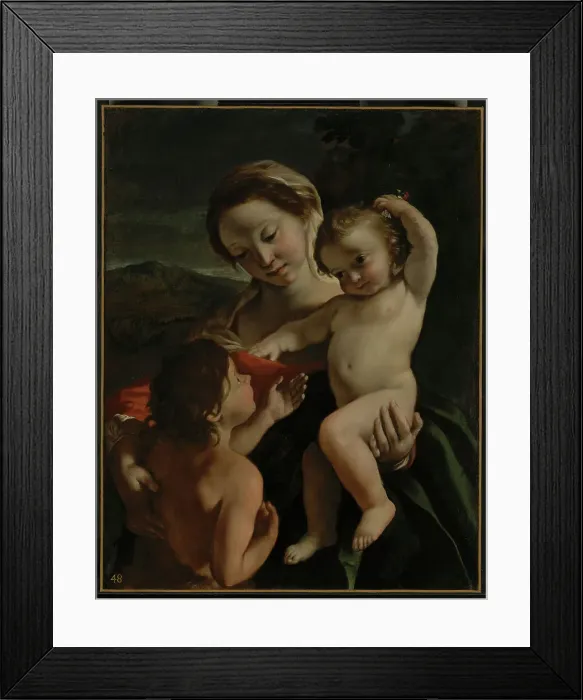 Framed Print : Madonna and Child with the Infant Saint John the Baptist, about 1630-1632. Creator: Giovanni Lanfranco Framed Print : Madonna and Child with the Infant Saint John the Baptist, about 1630-1632. Creator: Giovanni Lanfranco