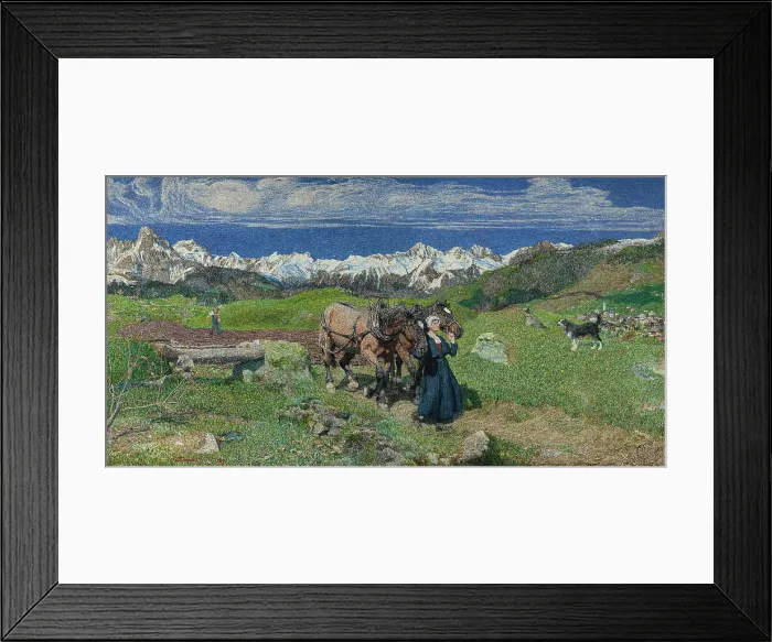Framed Print : Spring in the Alps, 1897. Creator: Giovanni Segantini Framed Print : Spring in the Alps, 1897. Creator: Giovanni Segantini