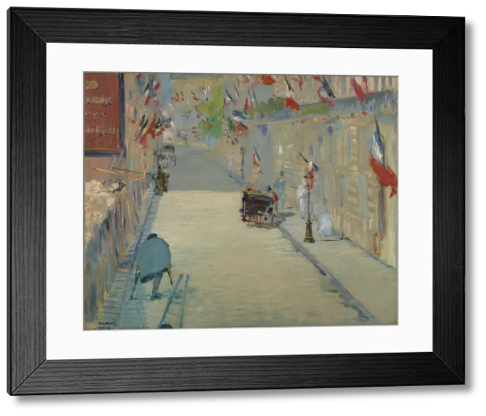 Framed Print : The Rue Mosnier with Flags, 1878. Creator: Edouard Manet Framed Print : The Rue Mosnier with Flags, 1878. Creator: Edouard Manet