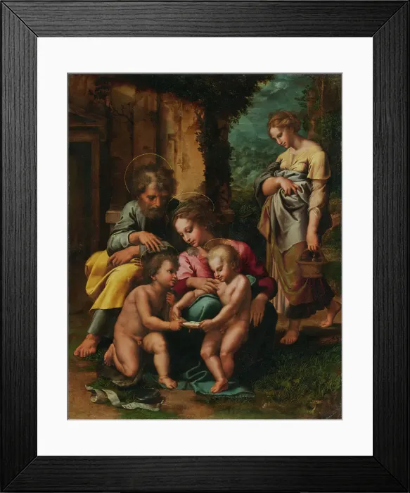 Framed Print : The Holy Family, about 1520-1523. Creator: Giulio Romano Framed Print : The Holy Family, about 1520-1523. Creator: Giulio Romano