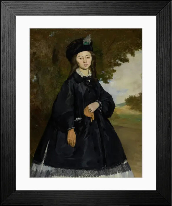 Framed Print : Portrait of Madame Brunet, about 1861-1863, reworked by 1867. Creator: Edouard Manet Framed Print : Portrait of Madame Brunet, about 1861-1863, reworked by 1867. Creator: Edouard Manet