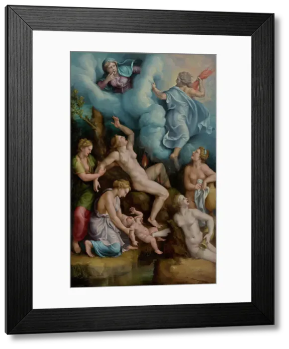 Framed Print : The Birth of Bacchus, about 1530s. Creator: Giulio Romano Framed Print : The Birth of Bacchus, about 1530s. Creator: Giulio Romano