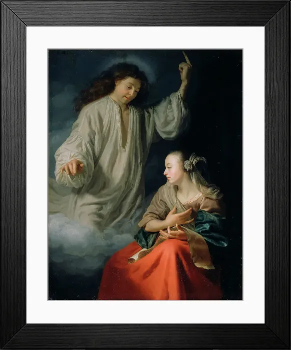 Framed Print : The Annunciation, about 1660-1665. Creator: Godfried Schalcken