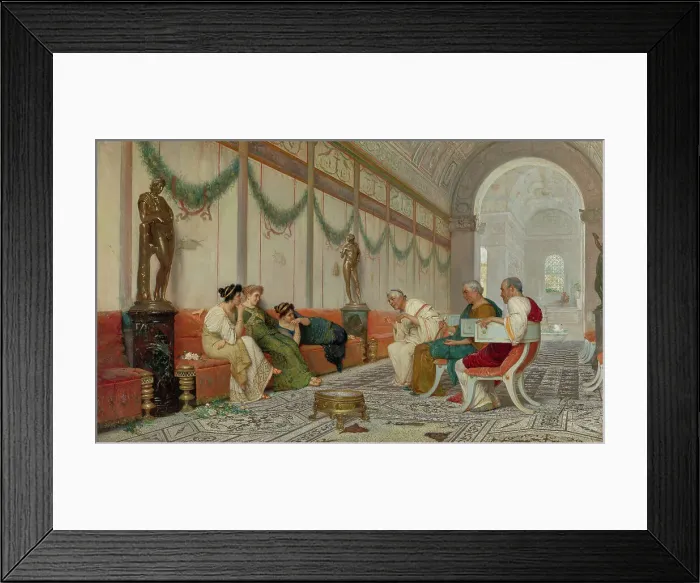 Framed Print : Interior of Roman Building with Figures, late 19th century. Creator: Ettore Forti Framed Print : Interior of Roman Building with Figures, late 19th century. Creator: Ettore Forti
