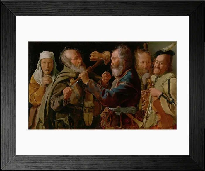 Framed Print : The Musicians Brawl, about 1625-1630. Creator: Georges de la Tour Framed Print : The Musicians Brawl, about 1625-1630. Creator: Georges de la Tour