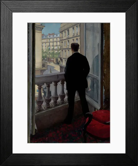 Framed Print : Young Man at His Window, 1876. Creator: Gustave Caillebotte Framed Print : Young Man at His Window, 1876. Creator: Gustave Caillebotte