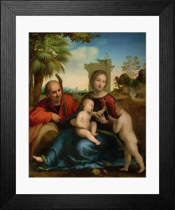 Framed Print : The Rest on the Flight into Egypt with Saint John the Baptist, about 1509. Creator: Fra Bartolomeo Framed Print : The Rest on the Flight into Egypt with Saint John the Baptist, about 1509. Creator: Fra Bartolomeo