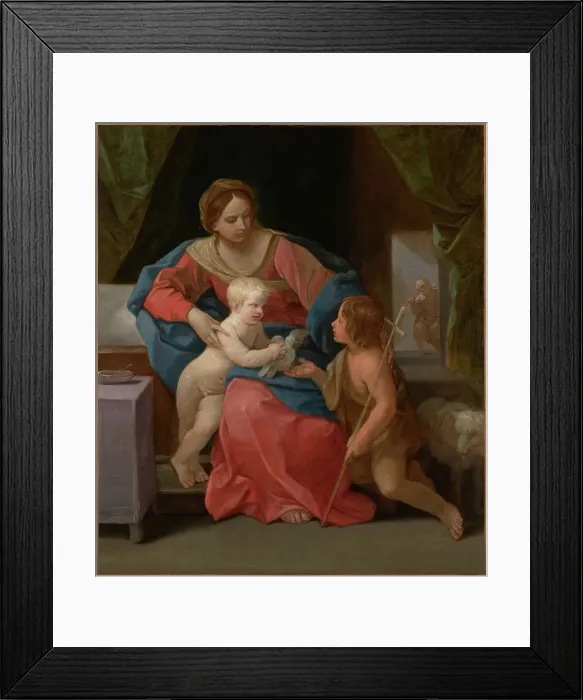 Framed Print : Virgin and Child with Saint John the Baptist, about 1640-1642. Creator: Guido Reni Framed Print : Virgin and Child with Saint John the Baptist, about 1640-1642. Creator: Guido Reni