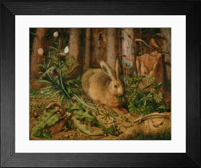 Framed Print : A Hare in the Forest, about 1585. Creator: Hans Hoffmann Framed Print : A Hare in the Forest, about 1585. Creator: Hans Hoffmann