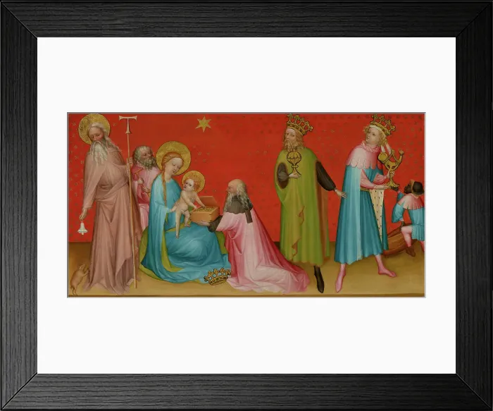Framed Print : The Adoration of the Magi with Saint Anthony Abbot, about 1410-1420. Creator: Unknown Framed Print : The Adoration of the Magi with Saint Anthony Abbot, about 1410-1420. Creator: Unknown