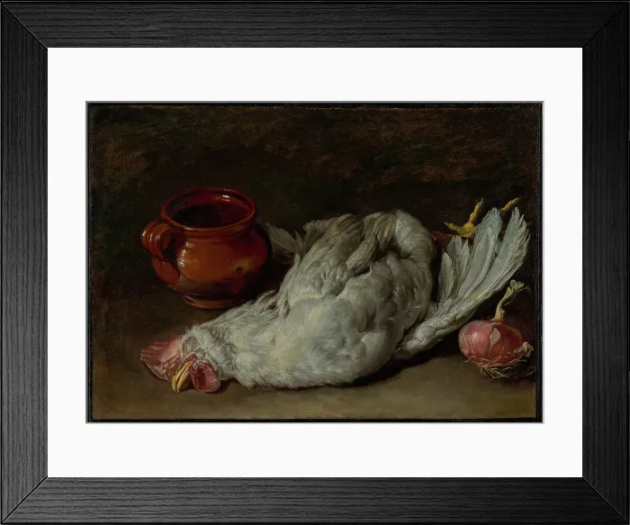 Framed Print : Still Life with Hen and Onion, about 1750-1760. Creator: Giacomo Ceruti Framed Print : Still Life with Hen and Onion, about 1750-1760. Creator: Giacomo Ceruti