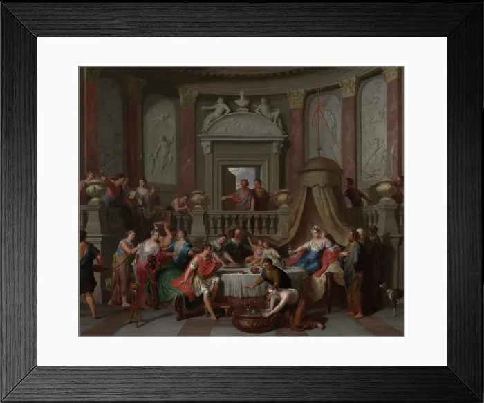 Framed Print : The Banquet of Cleopatra, late 17th-early 18th century. Creator: Gerard Hoet Framed Print : The Banquet of Cleopatra, late 17th-early 18th century. Creator: Gerard Hoet