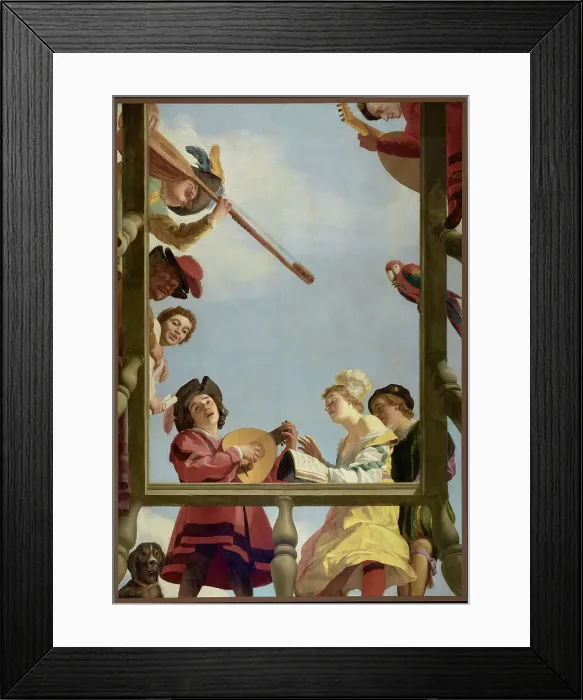 Framed Print : Musical Group on a Balcony, 1622. Creator: Gerrit van Honthorst Framed Print : Musical Group on a Balcony, 1622. Creator: Gerrit van Honthorst