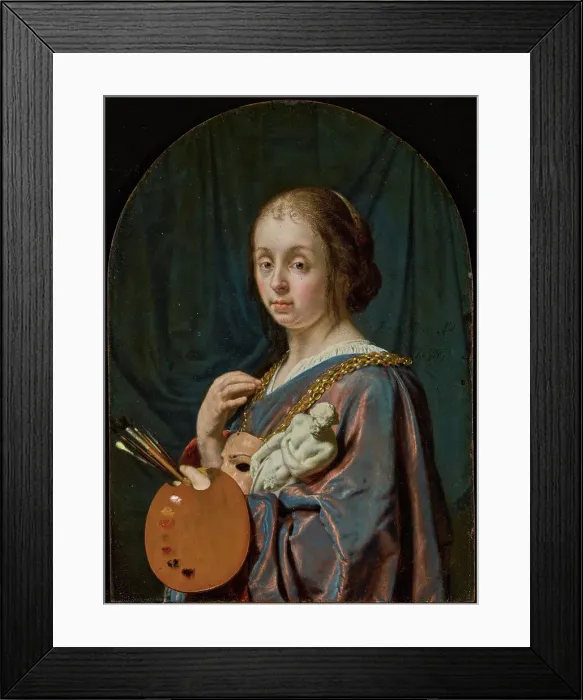 Framed Print : Pictura (An Allegory of Painting), 1661. Creator: Frans van Mieris I Framed Print : Pictura (An Allegory of Painting), 1661. Creator: Frans van Mieris I