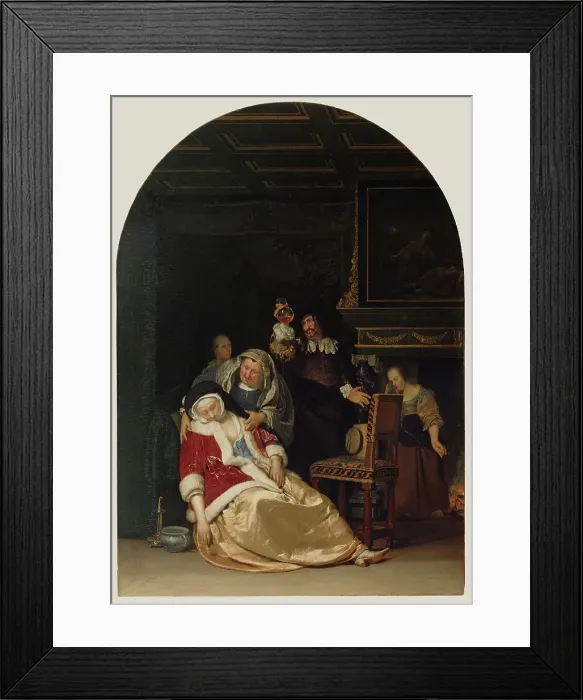 Framed Print : The Doctor's Visit, 1667. Creator: Frans van Mieris I Framed Print : The Doctor's Visit, 1667. Creator: Frans van Mieris I