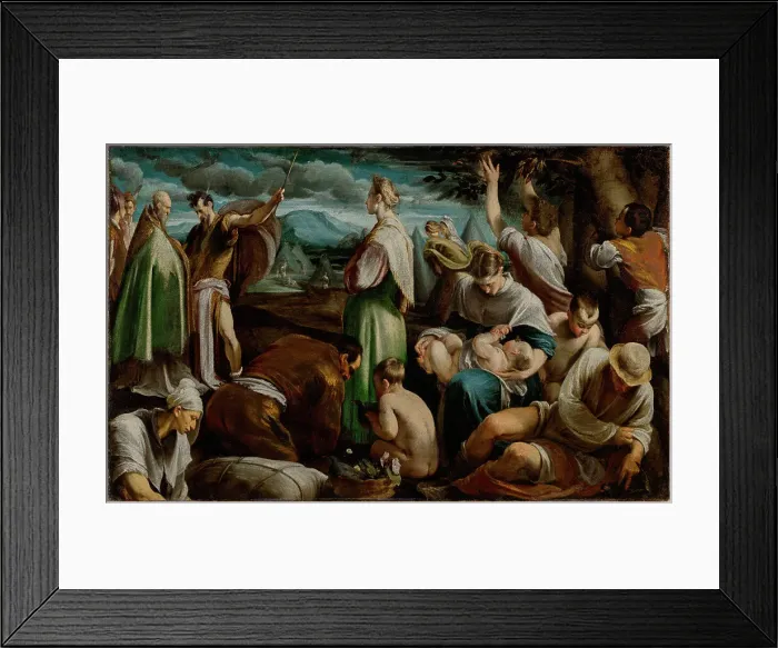 Framed Print : The Miracle of the Quails, 1554. Creator: Jacopo Bassano il vecchio Framed Print : The Miracle of the Quails, 1554. Creator: Jacopo Bassano il vecchio