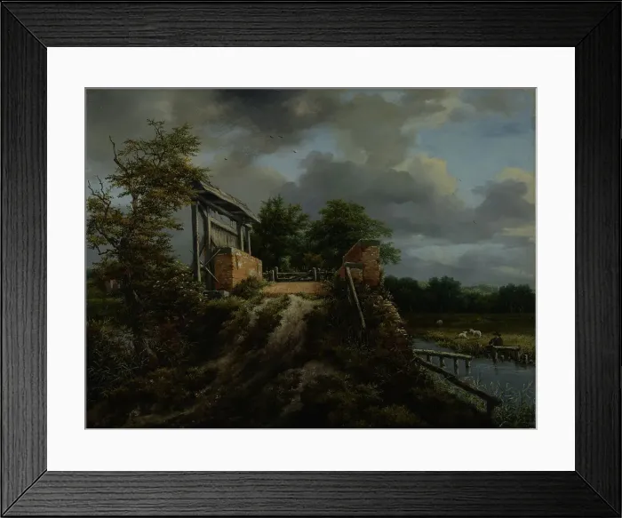 Framed Print : Bridge with a Sluice, about 1648-1649. Creator: Jacob van Ruisdael Framed Print : Bridge with a Sluice, about 1648-1649. Creator: Jacob van Ruisdael