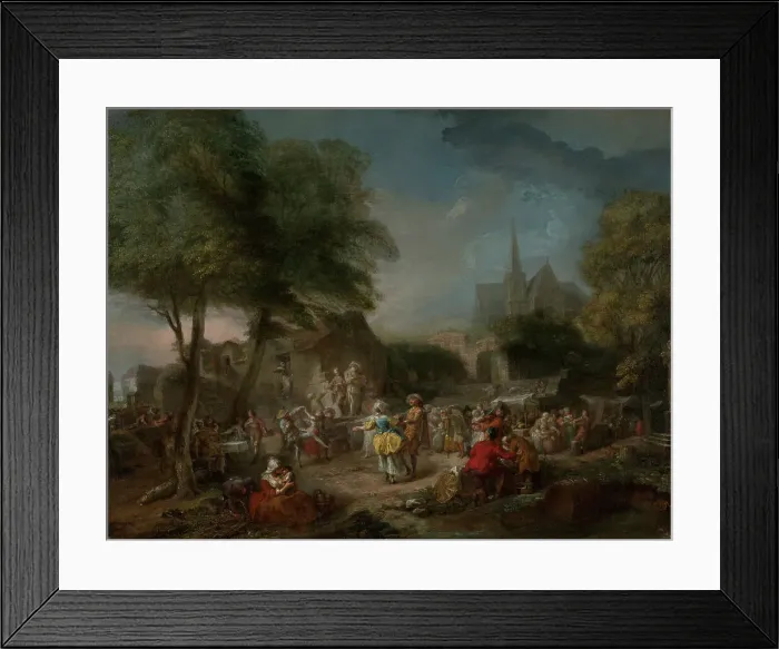 Framed Print : The Country Dance, about 1760-1762. Creator: Gabriel de Saint-Aubin Framed Print : The Country Dance, about 1760-1762. Creator: Gabriel de Saint-Aubin