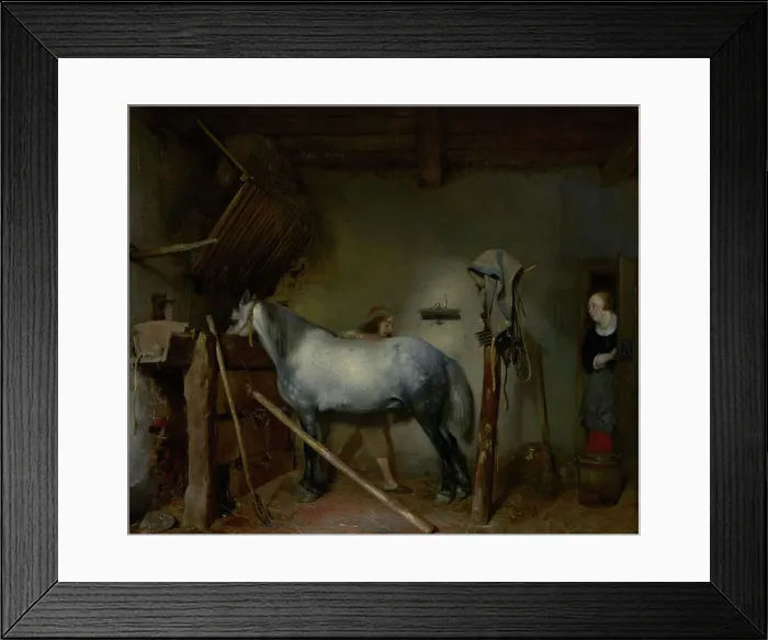 Framed Print : Horse Stable, about 1654. Creator: Gerard Terborch II Framed Print : Horse Stable, about 1654. Creator: Gerard Terborch II