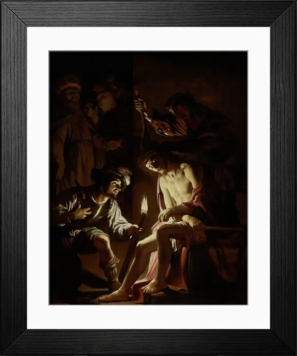 Framed Print : Christ Crowned with Thorns, about 1620. Creator: Gerrit van Honthorst Framed Print : Christ Crowned with Thorns, about 1620. Creator: Gerrit van Honthorst