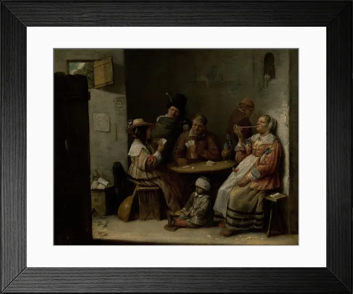 Framed Print : Card Players, about 1645. Creator: Joos van Craesbeeck