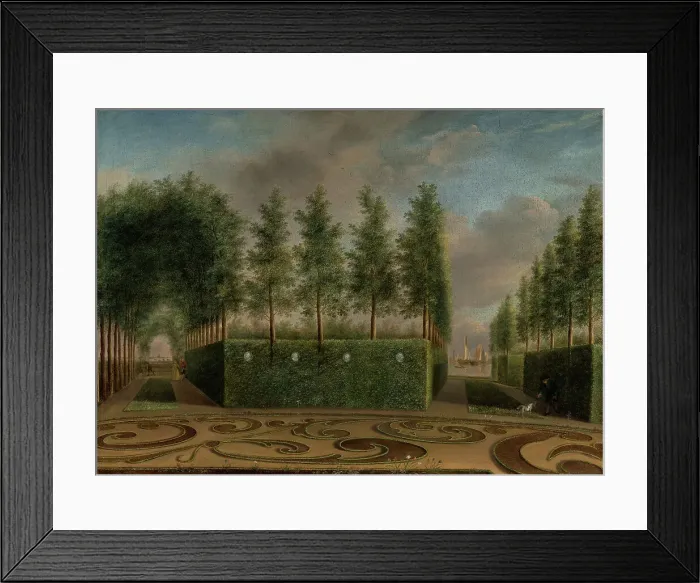 Framed Print : A Formal Garden, 1766. Creator: Johannes Janson Framed Print : A Formal Garden, 1766. Creator: Johannes Janson