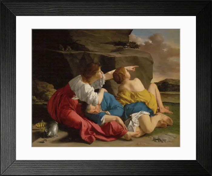 Framed Print : Lot and His Daughters, about 1622. Creator: Orazio Gentileschi Framed Print : Lot and His Daughters, about 1622. Creator: Orazio Gentileschi