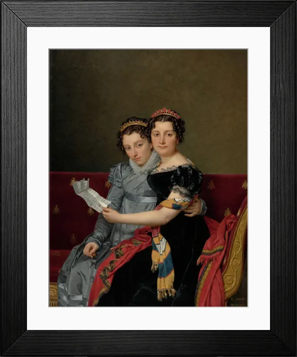 Framed Print : Portrait of the Sisters Zenaide and Charlotte Bonaparte, 1821. Creator: Jacques-Louis David Framed Print : Portrait of the Sisters Zenaide and Charlotte Bonaparte, 1821. Creator: Jacques-Louis David