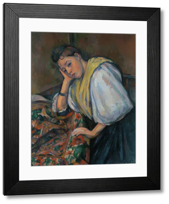 Framed Print : Young Italian Woman at a Table, about 1895-1900. Creator: Paul Cezanne Framed Print : Young Italian Woman at a Table, about 1895-1900. Creator: Paul Cezanne