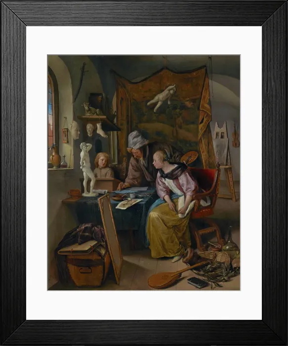 Framed Print : The Drawing Lesson, about 1665. Creator: Jan Steen Framed Print : The Drawing Lesson, about 1665. Creator: Jan Steen