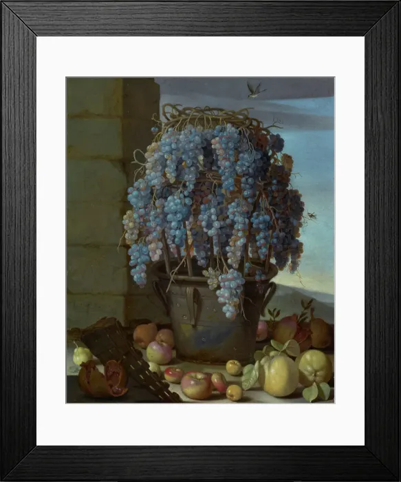 Framed Print : Still Life with Grapes and Other Fruit, 1630s. Creator: Luca Forte Framed Print : Still Life with Grapes and Other Fruit, 1630s. Creator: Luca Forte