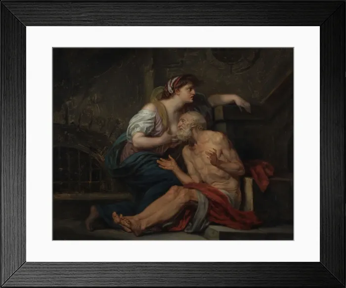 Framed Print : Cimon and Pero: Roman Charity, about 1767. Creator: Jean-Baptiste Greuze Framed Print : Cimon and Pero: Roman Charity, about 1767. Creator: Jean-Baptiste Greuze