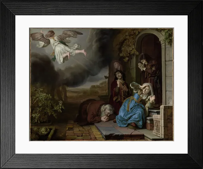 Framed Print : The Angel Taking Leave of Tobit and His Family, 1649. Creator: Jan Victors Framed Print : The Angel Taking Leave of Tobit and His Family, 1649. Creator: Jan Victors