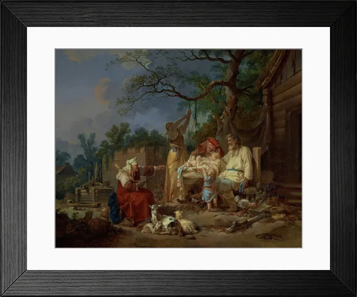 Framed Print : The Russian Cradle, about 1764-1765. Creator: Jean Baptiste Le Prince Framed Print : The Russian Cradle, about 1764-1765. Creator: Jean Baptiste Le Prince
