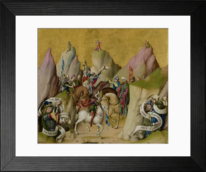 Framed Print : The Meeting of the Three Kings, with David and Isaiah (recto); The Assumption of the... before 1480 Creator: Master of the St Bartholomew Altarpiece Framed Print : The Meeting of the Three Kings, with David and Isaiah (recto); The Assumption of the... before 1480 Creator: Master of the St Bartholomew Altarpiece