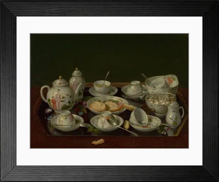 Framed Print : Still Life: Tea Set, about 1781-1783. Creator: Jean-Etienne Liotard Framed Print : Still Life: Tea Set, about 1781-1783. Creator: Jean-Etienne Liotard