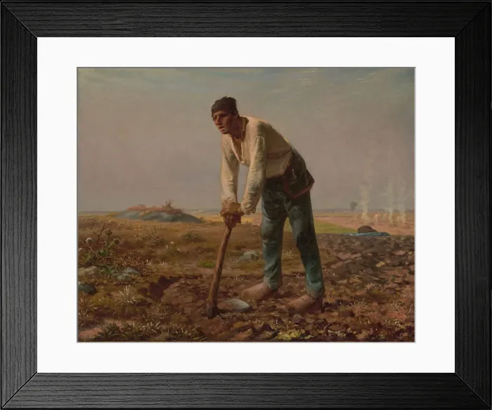 Framed Print : Man with a Hoe, 1860-1862. Creator: Jean Francois Millet Framed Print : Man with a Hoe, 1860-1862. Creator: Jean Francois Millet